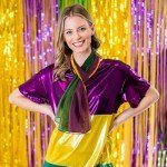 Lightweight Mardi Gras Scarf for Women - Purple, Green, Gold
