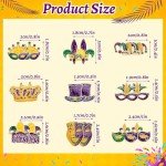 9 Pairs Mardi Gras Glitter Mask Stud Earrings