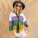 Lightweight Mardi Gras Scarf for Women - Purple, Green, Gold