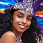 GLOQUAT Silver CZ Mardi Gras Hoop Earrings