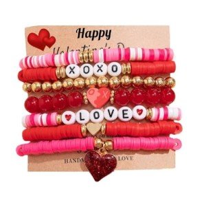 Mardi Gras Heishi Bracelet Set for Women