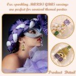 Champagne Bottle Mardi Gras Dangle Earrings