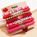 Mardi Gras Rainbow Beaded Bracelet Set for Women