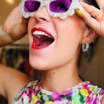 GLOQUAT Silver CZ Mardi Gras Hoop Earrings