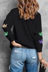 Mardi Gras Sequin Crown Sweatshirt for Women