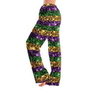 Mardi Gras Women's Comfy Wide Leg Pants