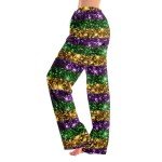 Mardi Gras Women's Comfy Wide Leg Pants