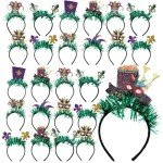 24 Pcs Mardi Gras Headbands for Party Fun