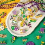 36 PCS Mardi Gras Enamel Brooch Set for Crafts