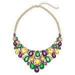Chunky Rhinestone Choker Necklace for Mardi Gras