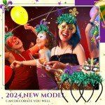 24 Pcs Mardi Gras Headbands for Party Fun