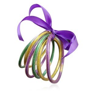Glitter Jelly Bangles for Mardi Gras Fun