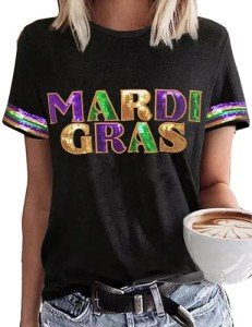 Glitter Mask Mardi Gras Women's Graphic Tee