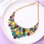 Chunky Rhinestone Choker Necklace for Mardi Gras