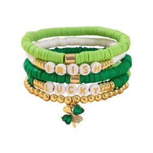 Colorful Clay Beads Stretch Bracelets for Mardi Gras