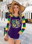 Funny Mardi Gras V-Neck Graphic Tee for Women