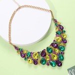 Chunky Rhinestone Choker Necklace for Mardi Gras