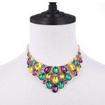 Chunky Rhinestone Choker Necklace for Mardi Gras