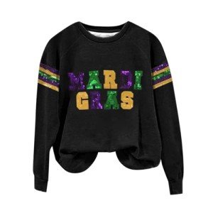 Mardi Gras Alphabet Print Women's Sweatshirt