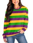 Mardi Gras Long Sleeve Women's Sweatshirt – Purple & Gold