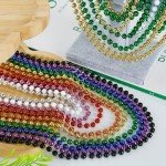 50PCS Metallic Mardi Gras Beads Necklace Party Favors