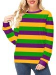 Mardi Gras Long Sleeve Women's Sweatshirt – Purple & Gold