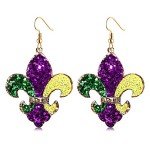 Mardi Gras Sequin Fleur De Lis Earrings