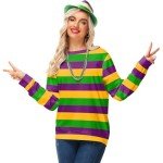 Mardi Gras Long Sleeve Women's Sweatshirt – Purple & Gold