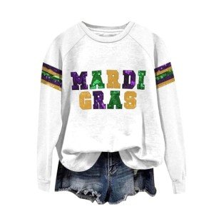 Cute Women's Mardi Gras Hoodie - Funny Mask Design