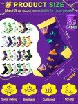Mardi Gras Fun Crew Socks - 48 Pairs