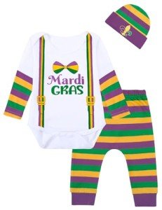 Baby Mardi Gras Outfit for Boys, Purple