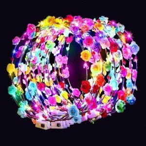 54 LED Flower Crowns for Mardi Gras Fun