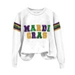 Cute Grey Mardi Gras Hoodie for Women