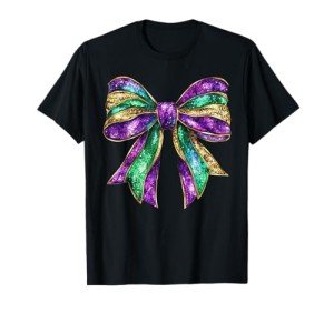 Mardi Gras Coquette Bow T-Shirt for Women & Kids