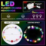 54 LED Flower Crowns for Mardi Gras Fun