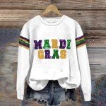 Cute Grey Mardi Gras Hoodie for Women