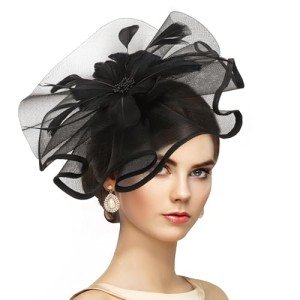 Elegant Black Tea Party Headband for Mardi Gras