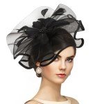 Elegant Black Tea Party Headband for Mardi Gras