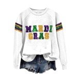 Cute Grey Mardi Gras Hoodie for Women