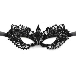 Black Lace Masquerade Mask for Mardi Gras Fun