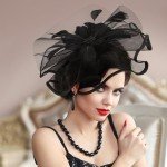 Elegant Black Tea Party Headband for Mardi Gras