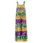 Plus Size Women's Purple Mardi Gras Jumpsuit