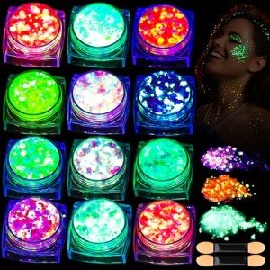 Glow in the Dark Mardi Gras Glitter Gel Set