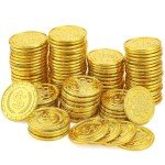 Joyin 100 Plastic Gold Coins for Mardi Gras