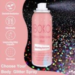Holographic Silver Body Glitter Spray for Mardi Gras
