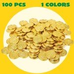 Joyin 100 Plastic Gold Coins for Mardi Gras