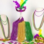 12PCS Metallic Mardi Gras Beads in Green, Purple, Gold