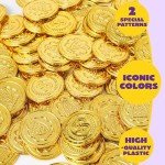 Joyin 100 Plastic Gold Coins for Mardi Gras