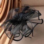 Elegant Black Tea Party Headband for Mardi Gras