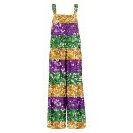 Plus Size Women's Purple Mardi Gras Jumpsuit